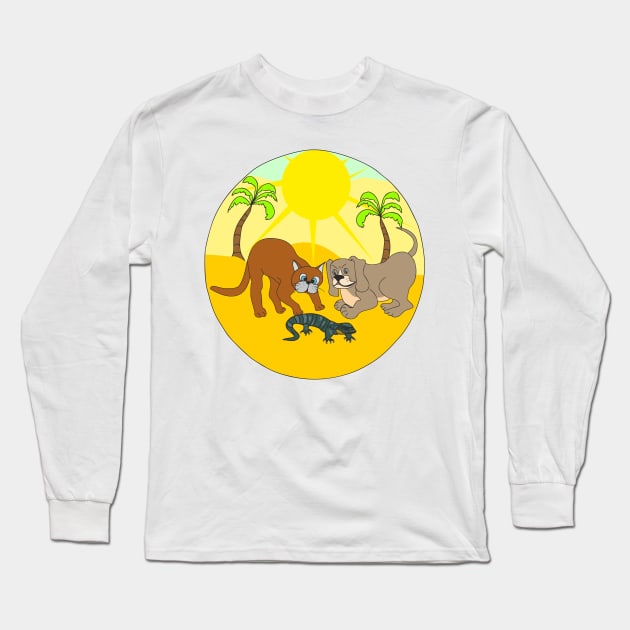 Animals in the desert Long Sleeve T-Shirt by Alekvik